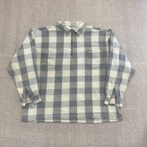 vintage Quiksilver Flannel sweatshirt mens large white 1990s 1/4 zip